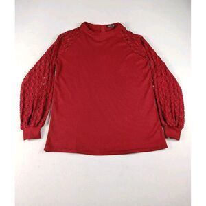 Miholl Sweater Women's Large‎ Red Cottagecore Prairiecore Farmcore Lagenlook